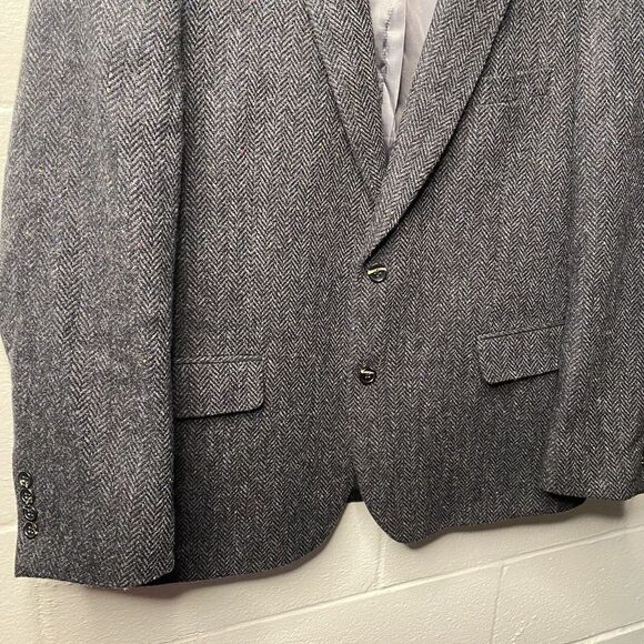 JEAN PAUL GERMAIN Mens Black Gray Wool Tweed Sport Coat Blazer JACKET Size 44 R - Picture 3 of 16